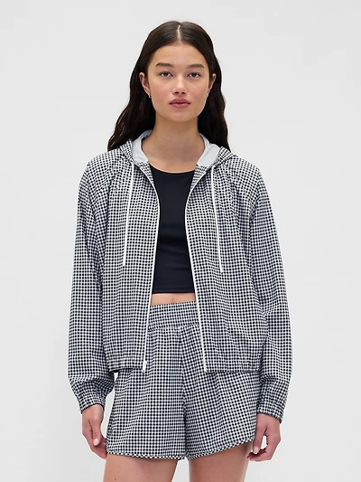 GapFit Tech Gingham Windbreaker