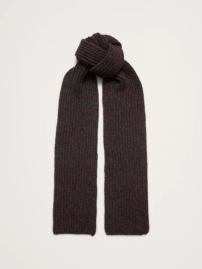 Chunky Alpaca-Wool Blend Ribbed Scarf