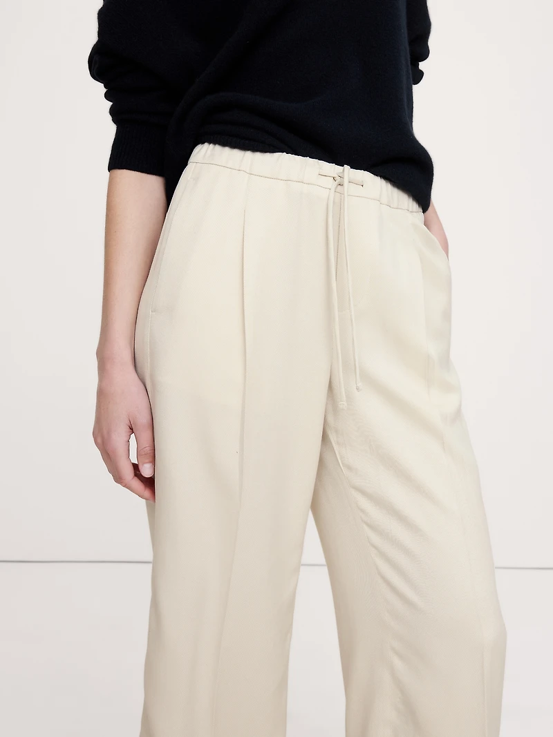High-Rise Wide-Leg Drapey TENCEL™ Pull-On Pant
