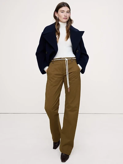 Mid-Rise Twisted Straight Pant