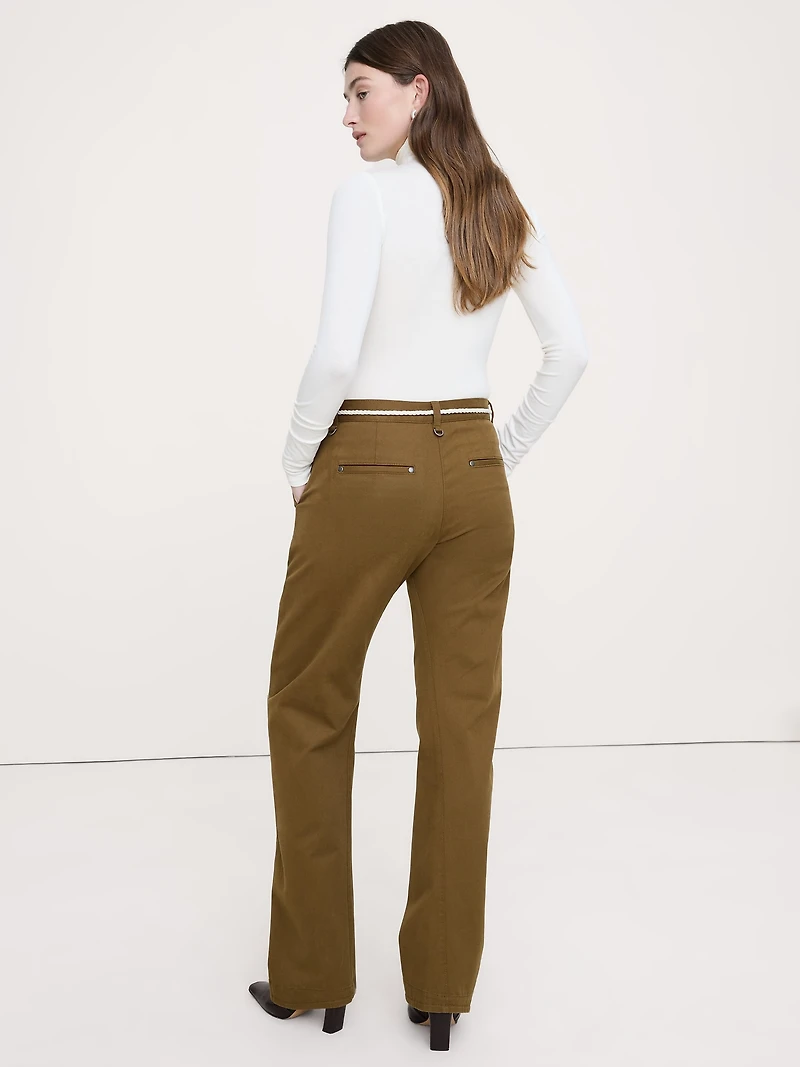 Mid-Rise Twisted Straight Pant