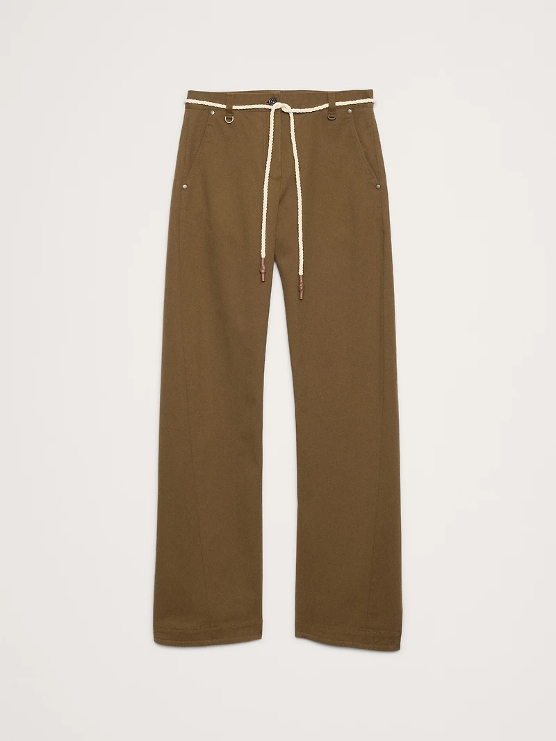 Mid-Rise Twisted Straight Pant
