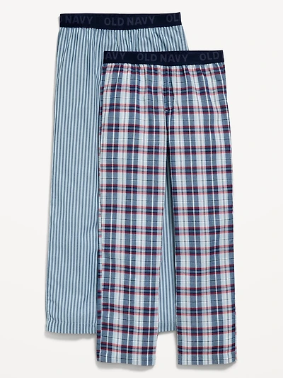 Printed Poplin Straight-Leg Pajama Pants 2-Pack for Boys
