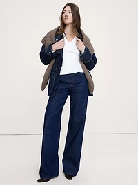 Ribbed Split-Neck T-Shirt