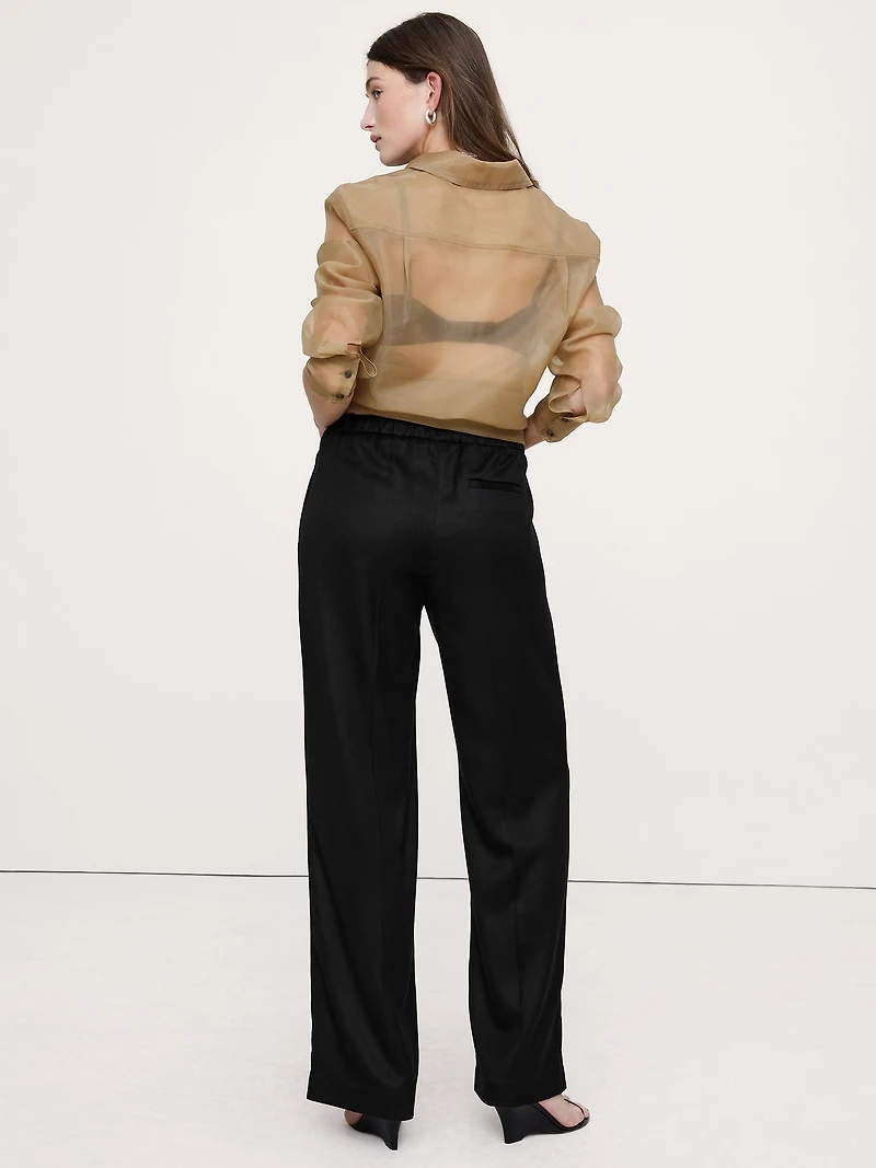High-Rise Wide-Leg Drapey TENCEL™ Pull-On Pant