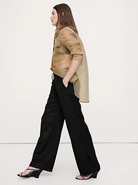 High-Rise Wide-Leg Drapey TENCEL™ Pull-On Pant