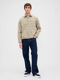Twill Straight-Hem Shirt