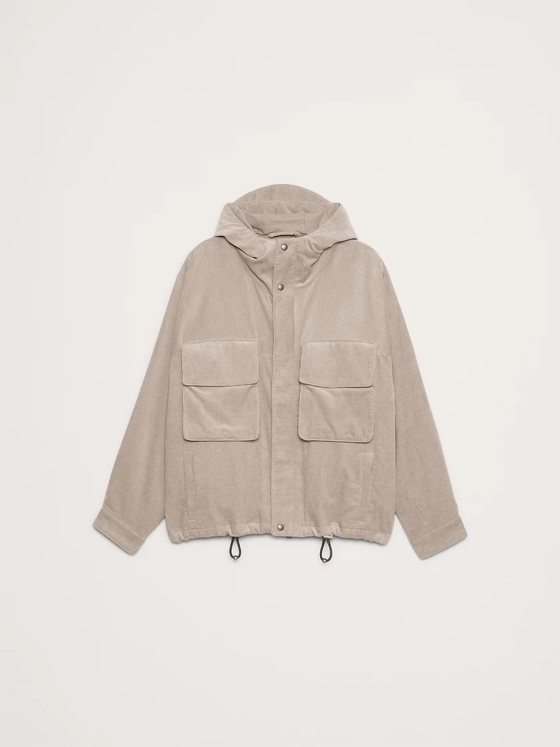 Loose-Fit Corduroy Utility Jacket