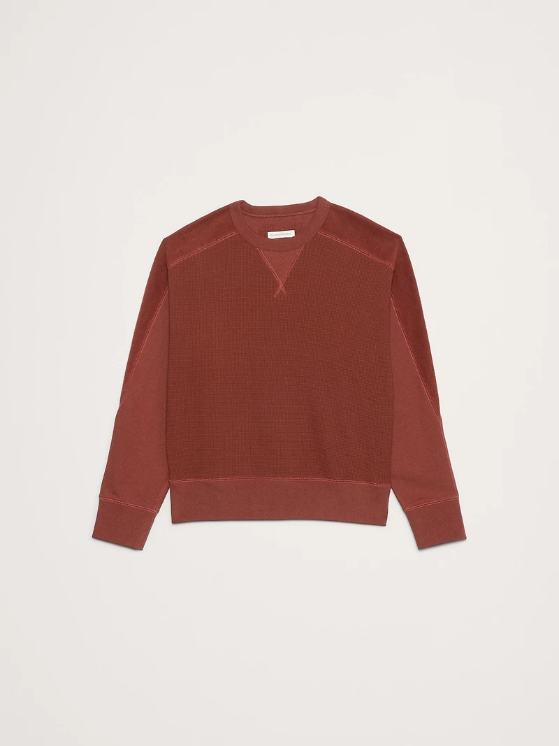 Patchwork Crew-Neck Sweatshirt