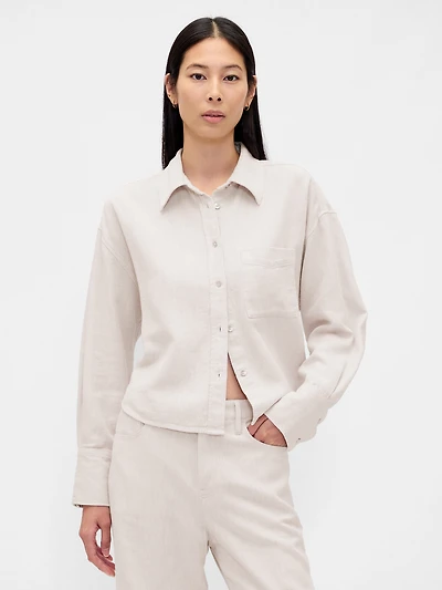 Linen-Cotton Oversized Shirt