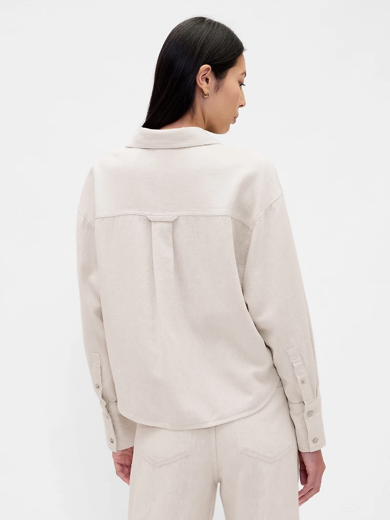 Linen-Cotton Oversized Shirt