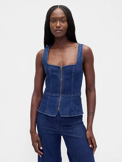 Denim Zip Vest