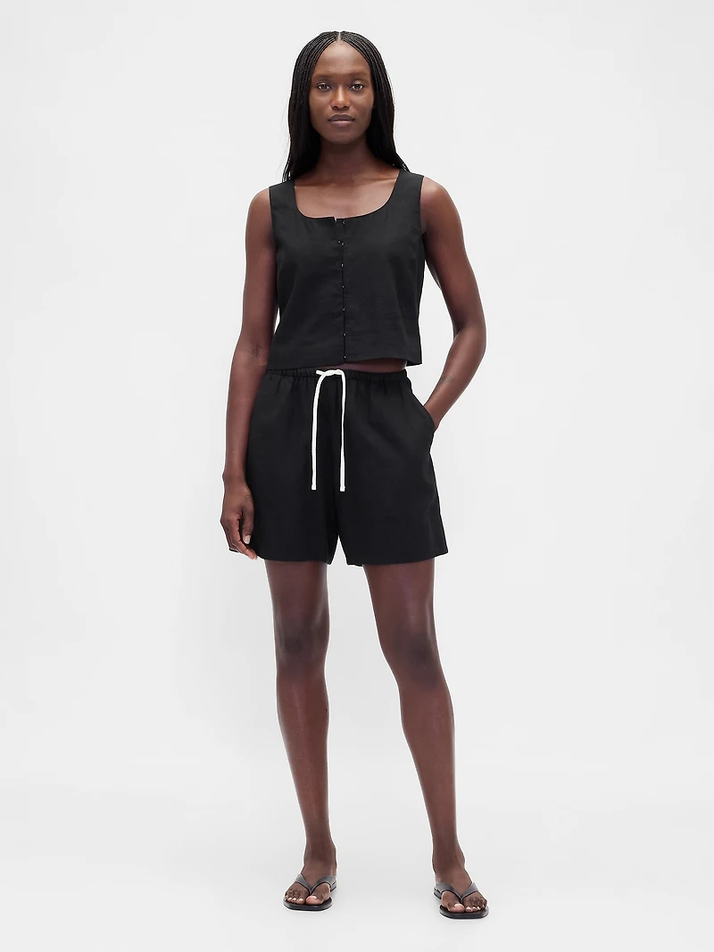6" Linen-Blend Easy Shorts