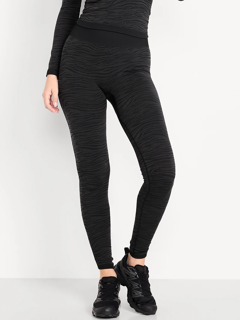 High-Waisted Seamless Jacquard Leggings