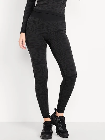 High-Waisted Seamless Jacquard Leggings