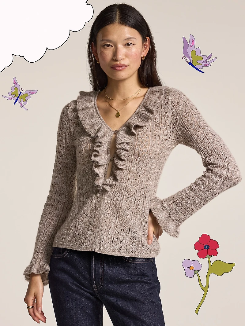 Old Navy x Anna Sui Ruffle Cardigan Sweater