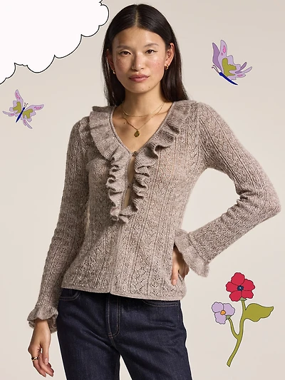 Old Navy x Anna Sui Ruffle Cardigan Sweater