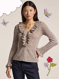 Old Navy x Anna Sui Ruffle Cardigan Sweater