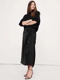 Ponte & Sequin Wrap Skirt