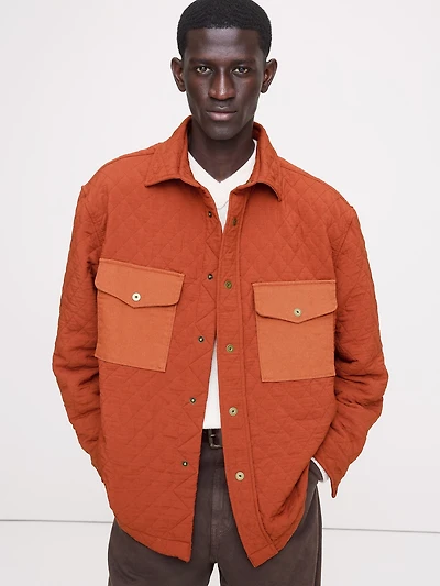 Loose-Fit Quilted Overshirt