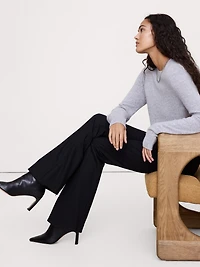 High-Rise Skinny Flare Stretch Wool-Blend Pant