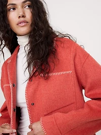 Double-Faced Short Jacket with Blanket Stitch
