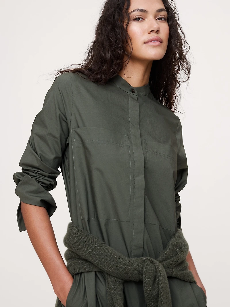 Cotton Trapeze Shirtdress