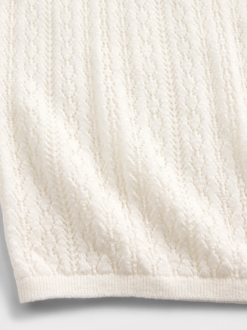 Pointelle Turtleneck Sweater