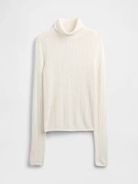 Pointelle Turtleneck Sweater