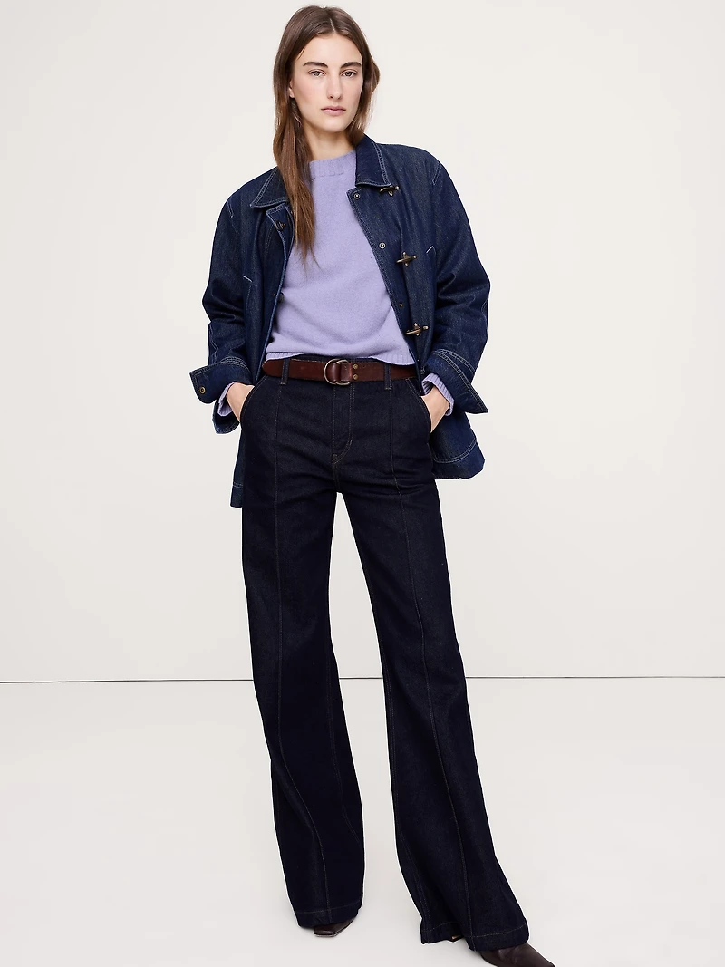 Merino-Cotton Cropped Sweater