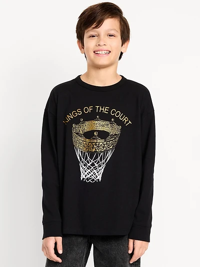 Oversized Long-Sleeve Graphic T-Shirt for Boys