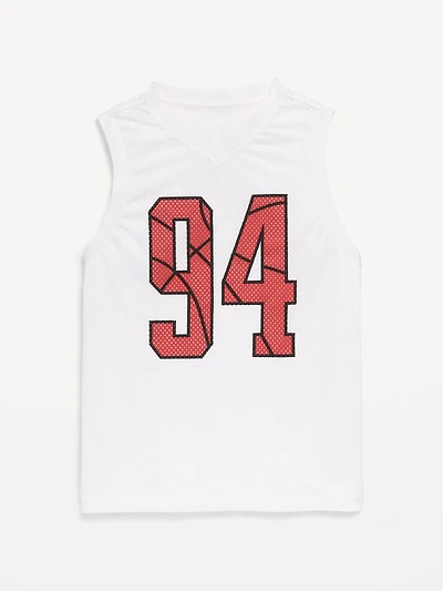Mesh Graphic Basketball Tank Top for Boys