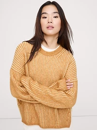 Alpaca-Wool Blend Ribbed Sweater