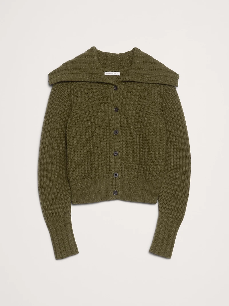 Merino-Cotton Cropped Cardigan