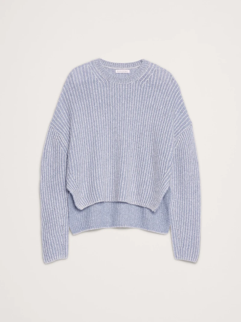 Alpaca-Wool Blend Ribbed Sweater