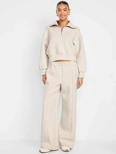 High-Waisted Bounce Fleece Wide-Leg Sweatpants