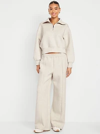 High-Waisted Bounce Fleece Wide-Leg Sweatpants