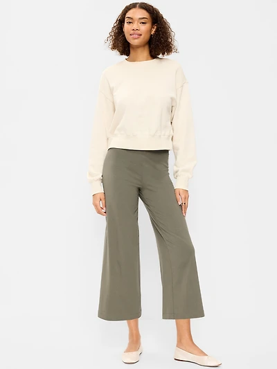 High-Waisted Fashion Wide-Leg Cropped Leggings
