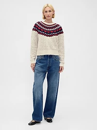 Cotton-Blend Raglan Crewneck Sweater