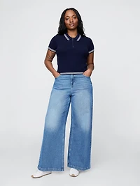 High Rise Stride Wide-Leg Jeans