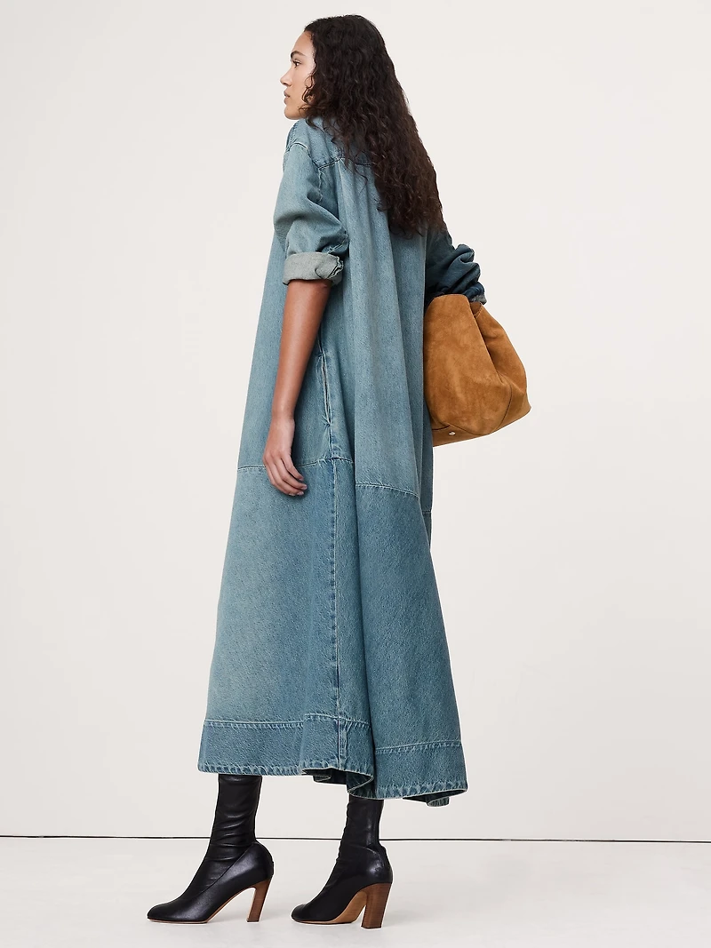 Denim Popover Shirt Dress
