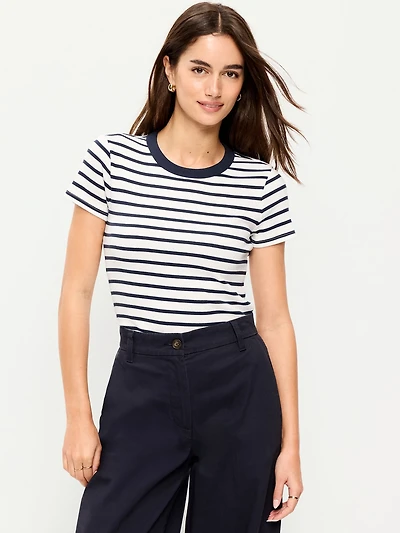 Snug Crew-Neck Ribbed T-Shirt