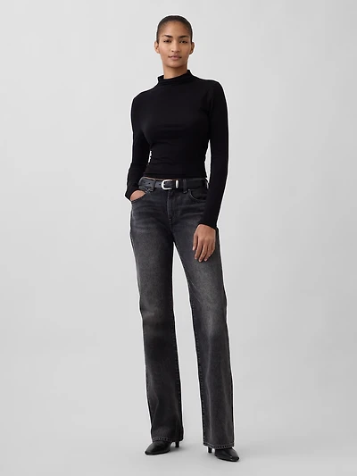 Mid Rise Rigid Relaxed Flare Jeans