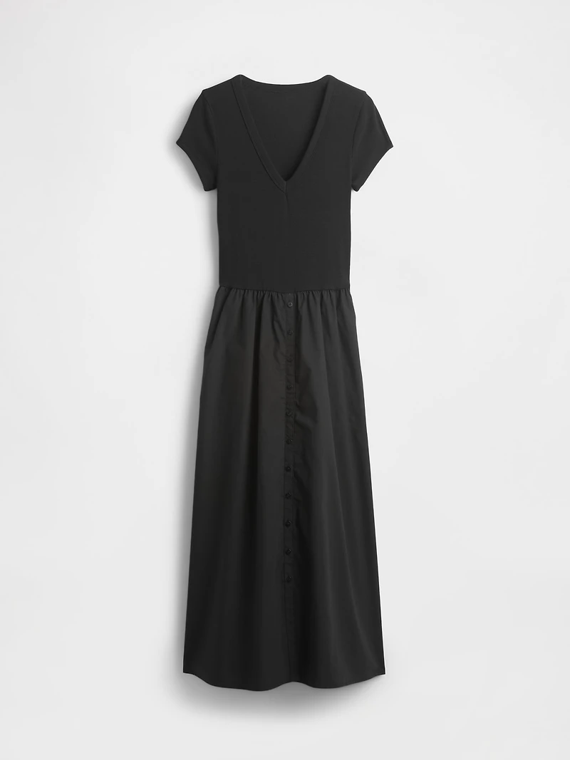 Modern Mixed Media Maxi Dress