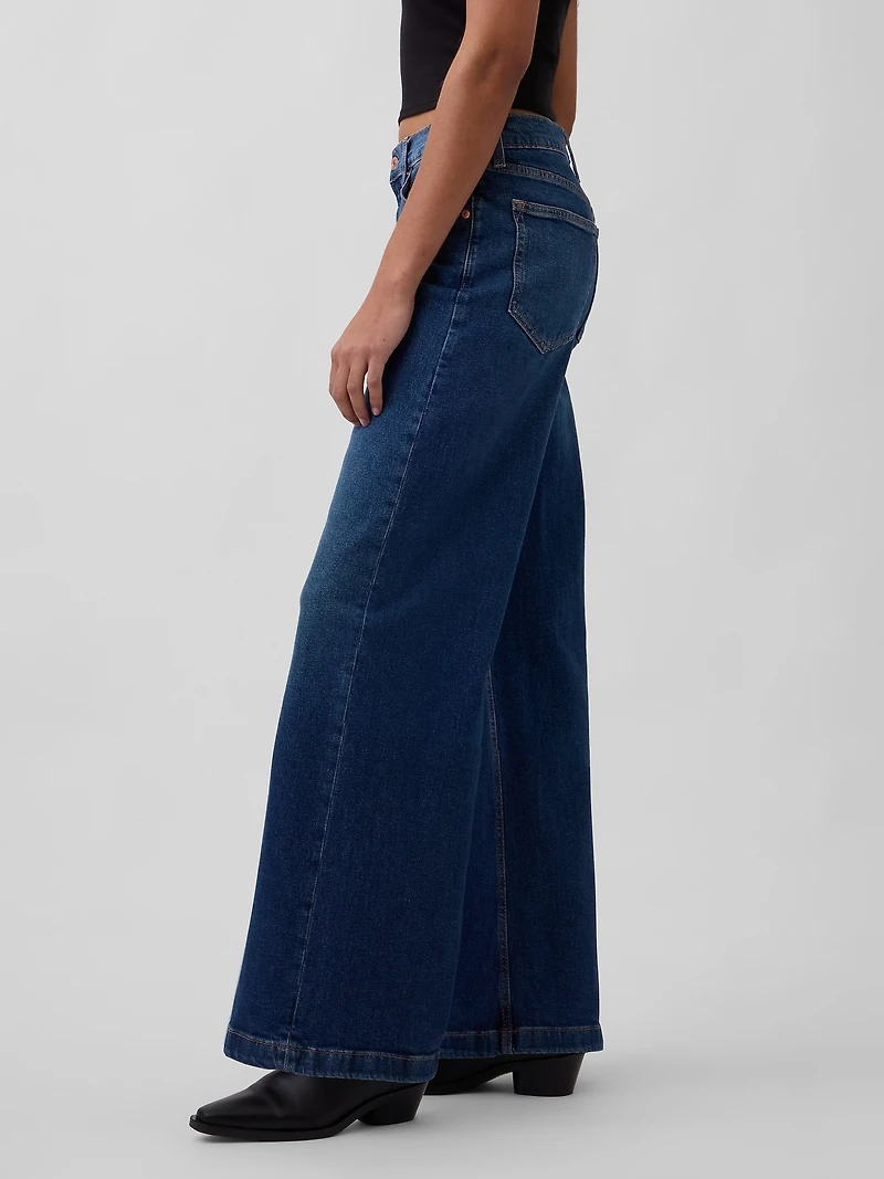 High Rise Stride Wide-Leg Jeans