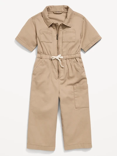 Short-Sleeve Utility Jumpsuit for Toddler Girls