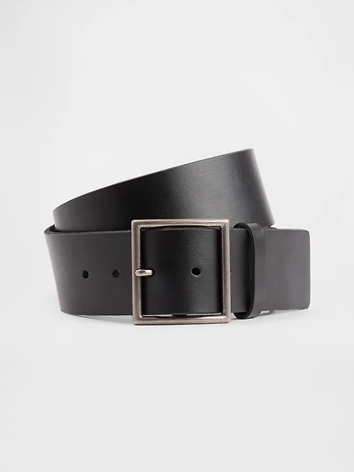 Leather Square-Buckle Belt