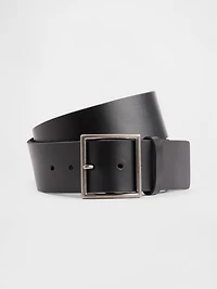 Leather Square-Buckle Belt
