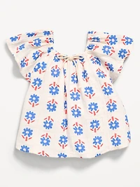 Printed Double-Weave Top for Toddler Girls