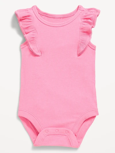 Ruffle-Trim Ribbed Bodysuit for Baby